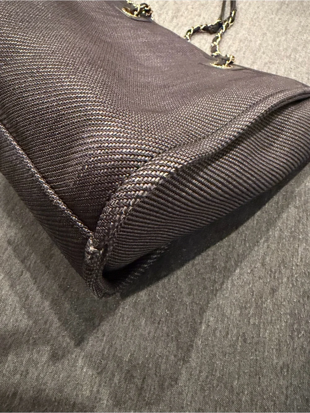 Mixed Fibers Small Deauville Tote Black/Blue